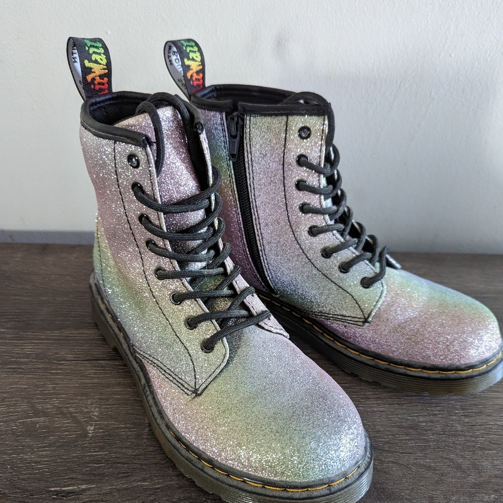 Dr Martens 1460 JY004 Glitter J Womens Youth Boots Size 4..